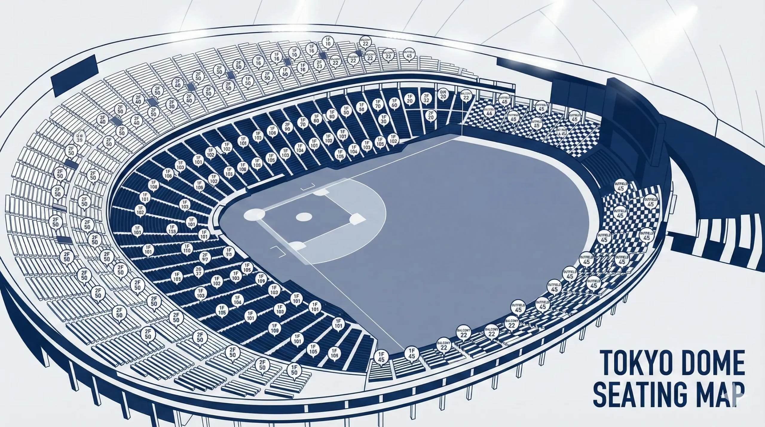東京ドームの座席番号が細かくわからない人へ