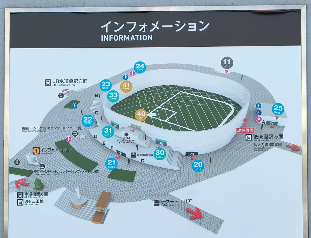 東京ドーム ゲート位置